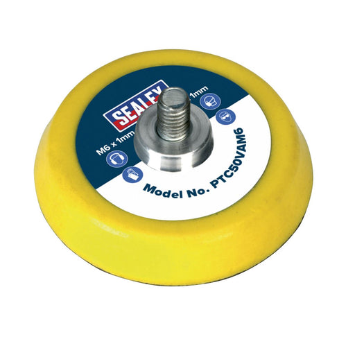 Sealey Hook-and-Loop Backing Pad50mm M6 x 1mm PTC50VAM6 Sealey  - Dynamic Drive