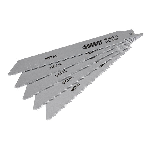 Draper Bi-metal Reciprocating Saw Blades for Metal, 150mm, 10tpi (Pack of 5) Draper  - Dynamic Drive