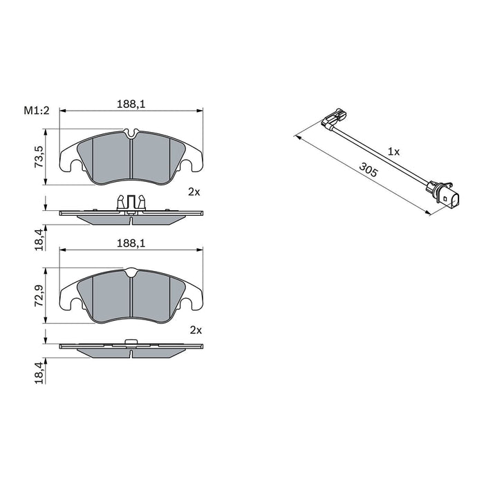 Genuine Bosch Brake Pad Set Bp1131 fits Audi A4 TDi - 2.0 - 07-15 0986494259