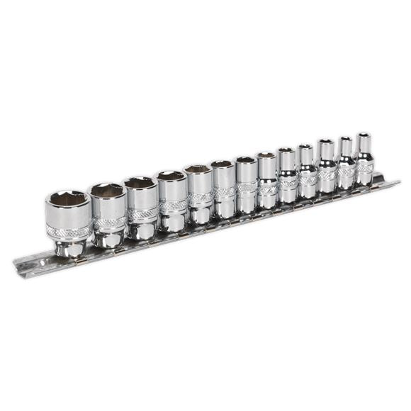 Sealey 13pc 1/4" Drive Lock On Socket Set 4-14mm up to 85% Rounded Nuts AK2746 Sealey  - Dynamic Drive