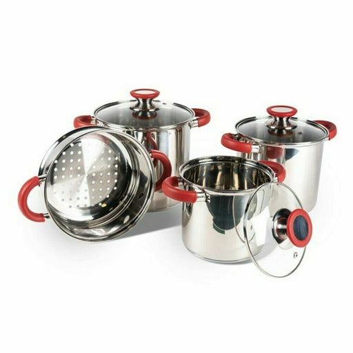 Kampa Space Saver Deluxe Cook Set Stackable Stainless Steel Caravan Motorhome Kampa  - Dynamic Drive