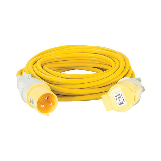 Defender Extension Lead Yellow 4mm2 32A 14m 110V Defender  - Dynamic Drive