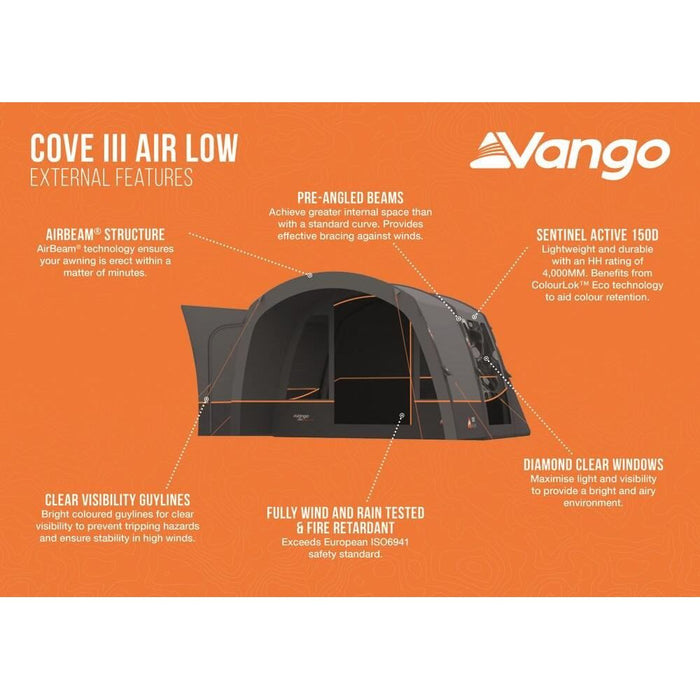 Vango Cove III Air Low Drive Away Awning  (180 - 210cm) Campervan Vango  - Dynamic Drive