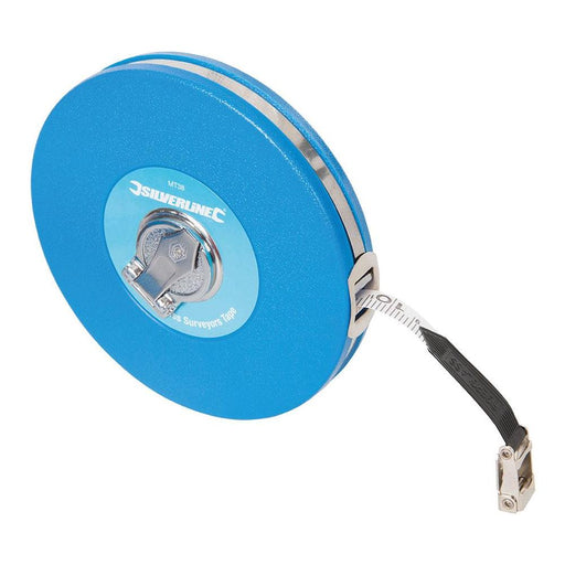 Silverline Fibreglass Surveyors Tape 30m / 100ft x 13mm Silverline  - Dynamic Drive