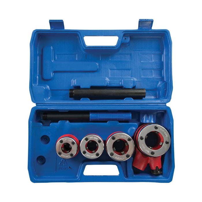 Silverline Pipe Threading Kit 5pce 1/2”, 3/4”, 1” & 1-1/4” BSPT Silverline  - Dynamic Drive