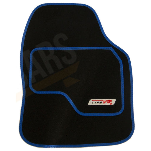 4 x Black Carpet Floor Mats with Blue Trim fits Vectra Zafira Tigra UKB4C  - Dynamic Drive