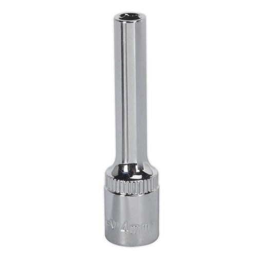 Sealey WallDrive Socket 4mm Deep 1/4"Sq Drive Fully Polished SP1404D Sealey  - Dynamic Drive