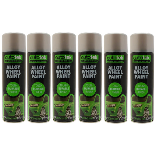 6x AUTOTEK SILVER ALUMINIUM Wheel Paint 500ml Spray Paint High Coverage Autotek  - Dynamic Drive