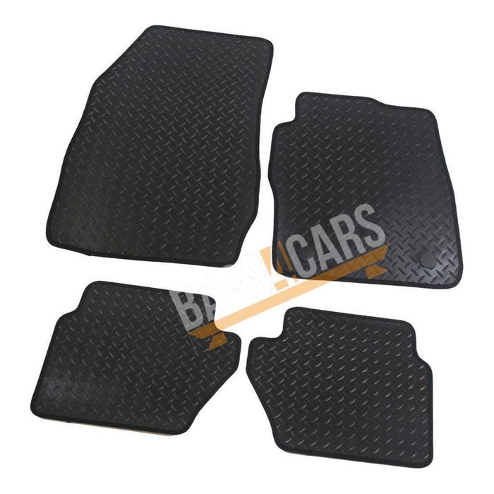 Blue Trim TailoBlue Rubber Car Mats for Ford Fiesta Mk7 11 Set of 4 With 2 Clips UKB4C  - Dynamic Drive