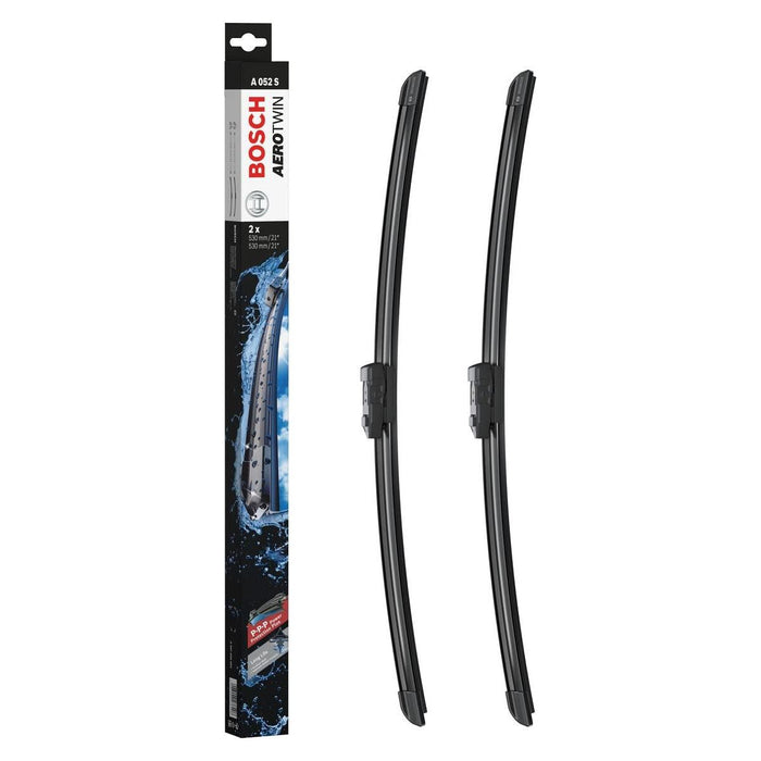 Bosch Aerotwin Flat Blade A052S Front Window Windscreen Wiper Blade Set Pair