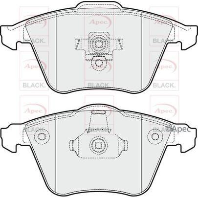 APEC Black Brake Pads (Front) (R90) PAD1663B fits Vauxhall Saab 9-3 Signum 9-3 Apec Black  - Dynamic Drive