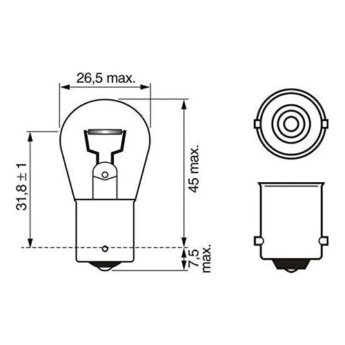 Genuine Bosch Orig 382 P21W 12V 21W Ba15S(X2) 1987301609 Bosch  - Dynamic Drive