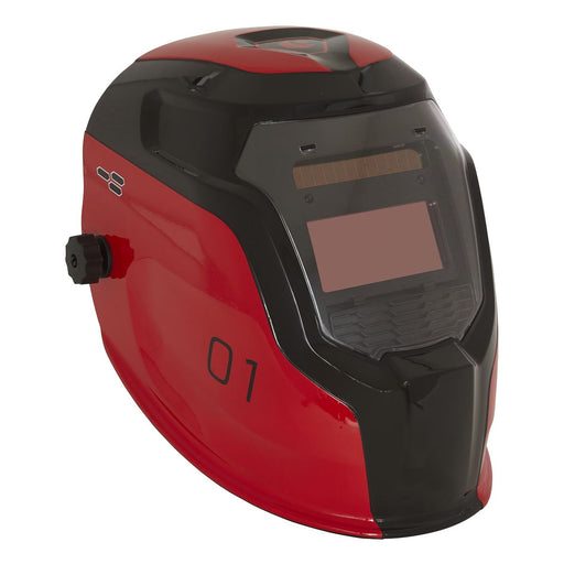 Sealey Welding Helmet Auto Darkening Shade 9-13 Red PWH1 Sealey  - Dynamic Drive