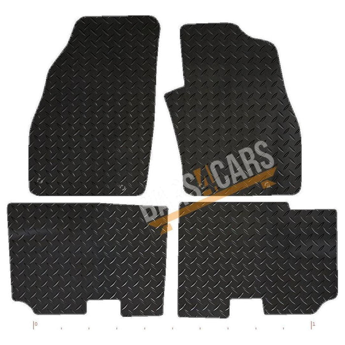 Red Trim Tailored Black Rubber Car Mats for Fiat Punto 12> Set of 4 With 4 Clips UKB4C  - Dynamic Drive