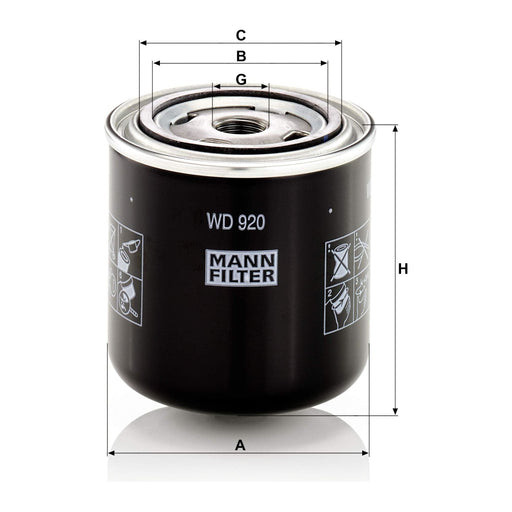 Genuine Mann Hydraulic Filter for Heavy Duty Lube Oil/Hydraulic WD920 MANN-FILTER  - Dynamic Drive