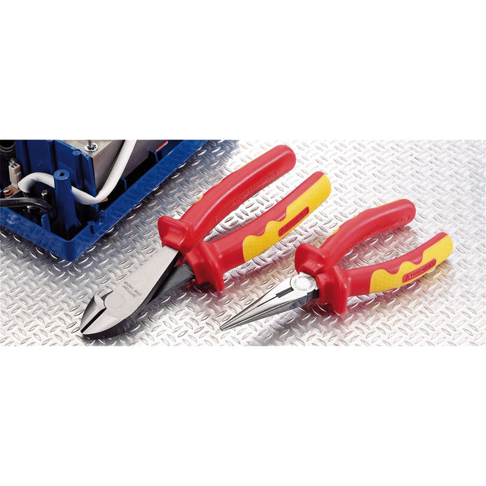 Draper VDE Approved Fully Insulated Long Nose Pliers, 160mm 69174 Draper  - Dynamic Drive