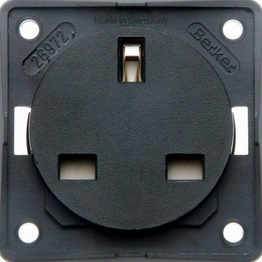 Berker 13A 250VAC 3-Pin Socket Outlet in Black Matt Finish Berker  - Dynamic Drive