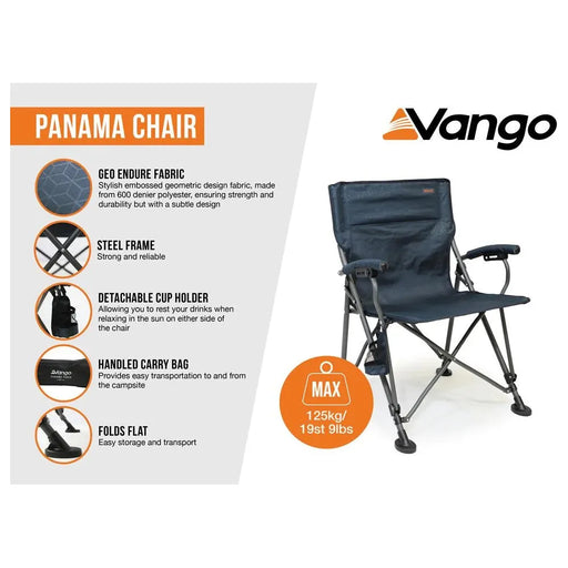 Vango Panama Folding Camping Chair Granite Grey Vango  - Dynamic Drive