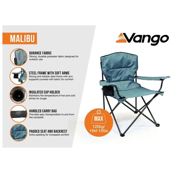 Vango Malibu Folding Mineral Green Camping Chairs Vango  - Dynamic Drive