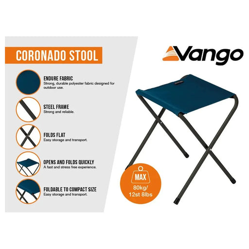 Vango Coronado Stool Std Mykonos Blue Chair Vango  - Dynamic Drive