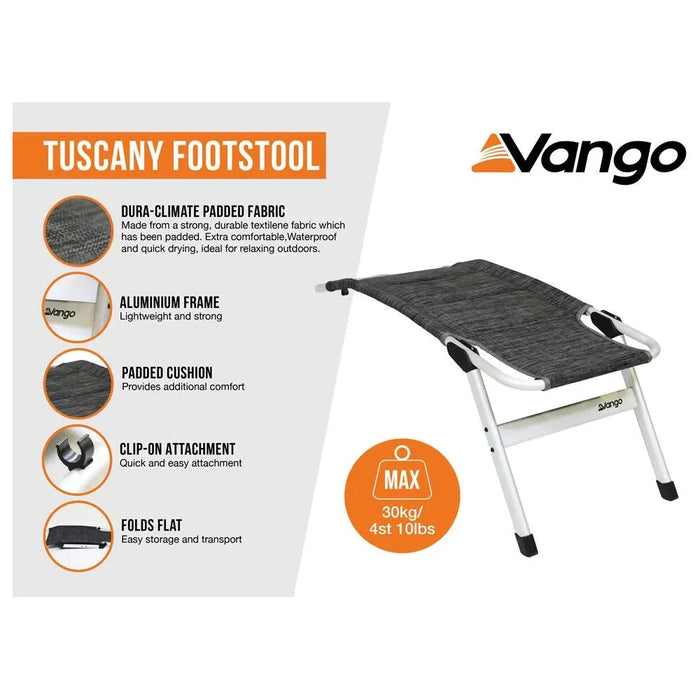 Vango Tuscany Footstool Std Heather Grey Vango  - Dynamic Drive