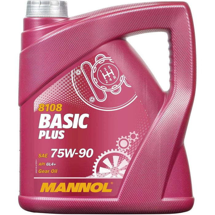 4x Mannol Basic Plus 75W90 GL 4+ FULLY SYNTHETIC GEAR OIL 4 Litre API GL 4+ Mannol  - Dynamic Drive