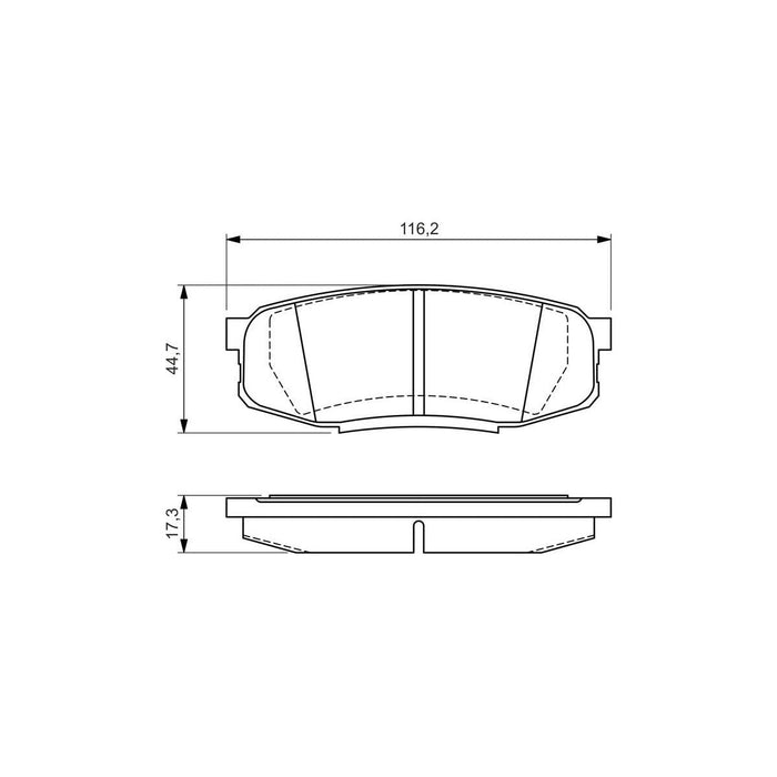 Bosch Brake Pad Set Bp1288 fits Toyota Land Cruiser V8 D4d - 4.5 - 12- 098649438