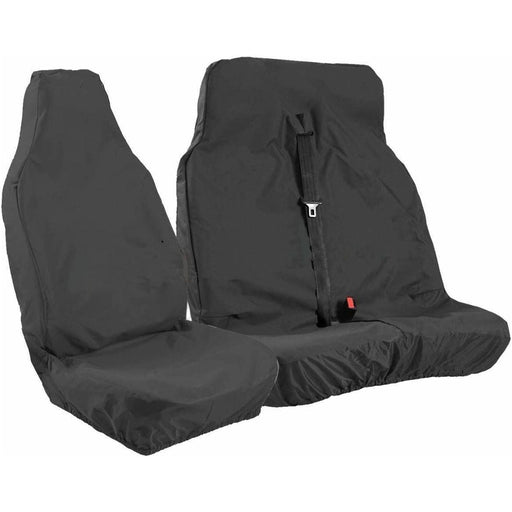 Black Heavy Duty Water Resistant For Ford Transit 14> Seat Cover Set - Pair ukcampingandleisure  - Dynamic Drive