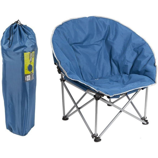 Blue Adult Bucket Camping Chair Padded High Back Folding Orca Moon Chair & Bag Summit  - Dynamic Drive