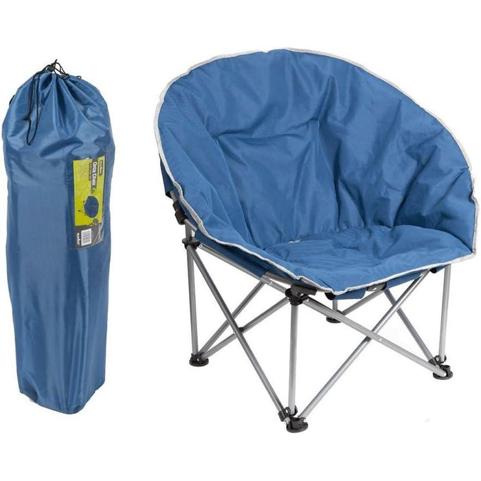 Blue Adult Bucket Camping Chair Padded High Back Folding Orca Moon Chair & Bag Summit  - Dynamic Drive