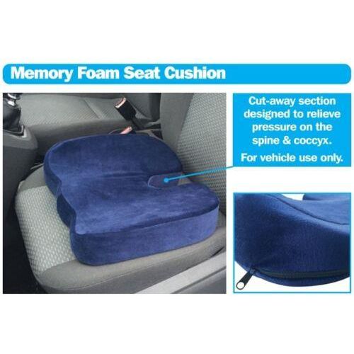 Blue Spin, Coccyx & Back Support Pressure Relieve Memory Foam Car Seat Cushion Streetwize  - Dynamic Drive