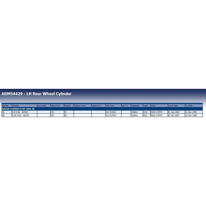 Blue Print ADM54429 Wheel Cylinder Fits Mazda