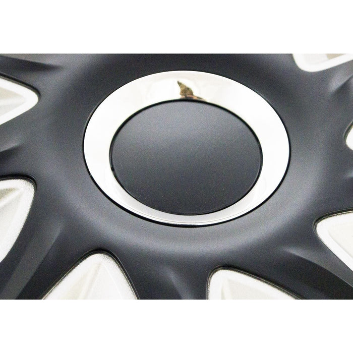 Versaco Car Wheel Trims STRATOSRCBS16 - Black/Silver 16 Inch 9-Spoke - Boxed Set of 4 Hubcaps - Includes Fittings/Instructions UKB4C  - Dynamic Drive