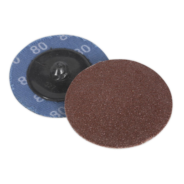 Sealey Quick-Change Sanding Disc50mm 80Grit Pack of 10 PTCQC5080