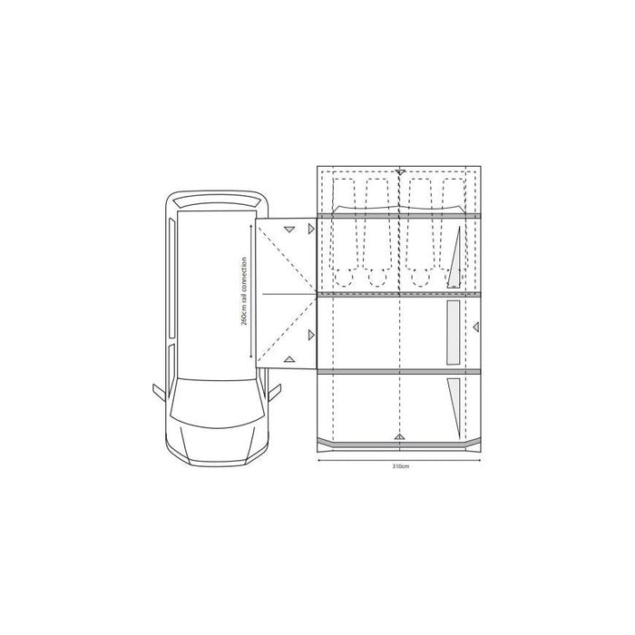 Outdoor Revolution Movelite EURO T4E Lowline Awning 180-220cm Euro model 2023