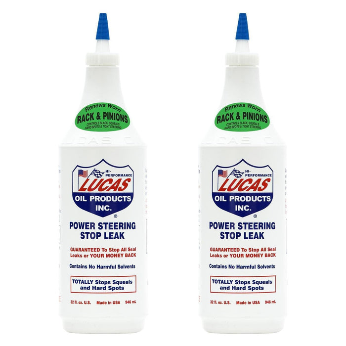 2 X Lucas Oil Power Steering Stop Leak Fix Rack/Box Fluid Seal 946Ml