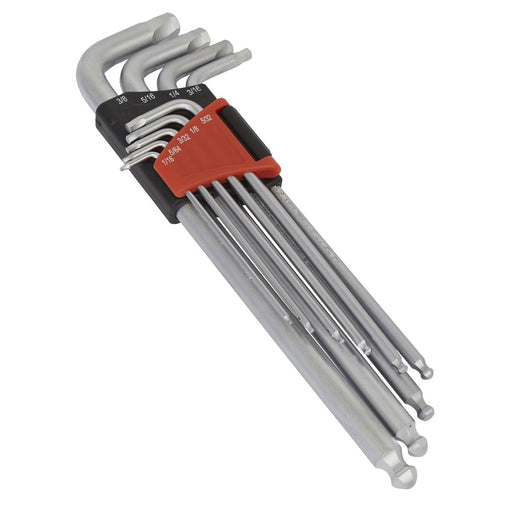 Sealey Ball-End Hex Key Set 9pc Lock-On Imperial AK7181 Sealey  - Dynamic Drive