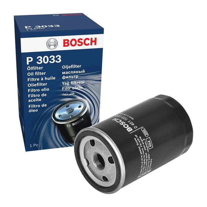 Genuine Bosch Car Oil Filter P3033 fits VW Golf - 1.8 - 84-89 0451103033