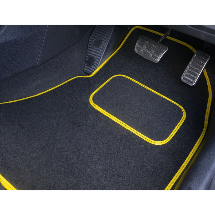 Tailored Yellow Trim Mats fits Nissan X Trail + Clips 08 09 10 11 12 13 14 UKB4C  - Dynamic Drive