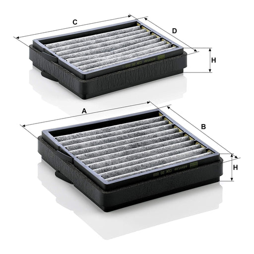 Genuine Mann Cabin Air Filter for Mercedes C Class W203C203T20 CUK20000-2 Mann & Hummel  - Dynamic Drive