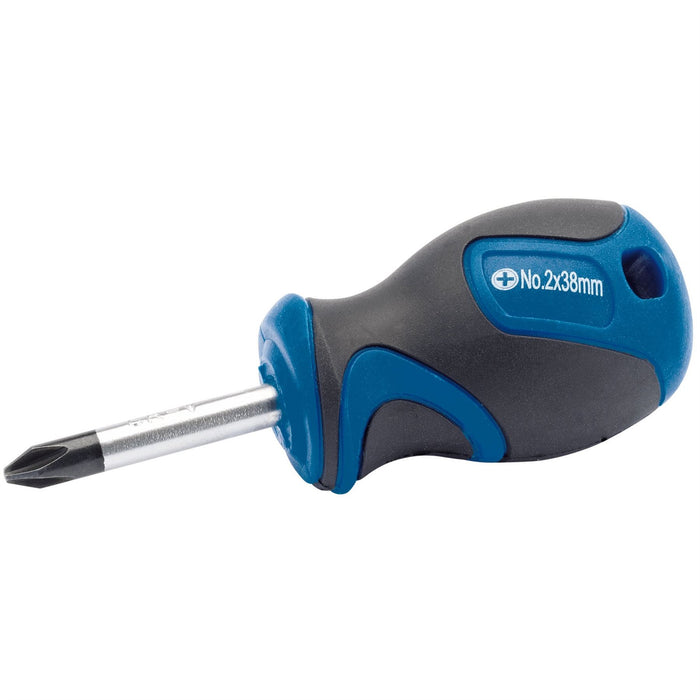 Draper Soft Grip Cross Slot Screwdriver, No.2 x 38mm 50181 Draper  - Dynamic Drive