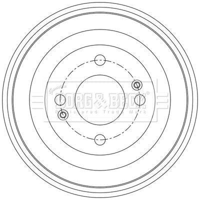 Genuine Borg & Beck Brake Drum fits i10 1008 BBR7286 Borg & Beck  - Dynamic Drive