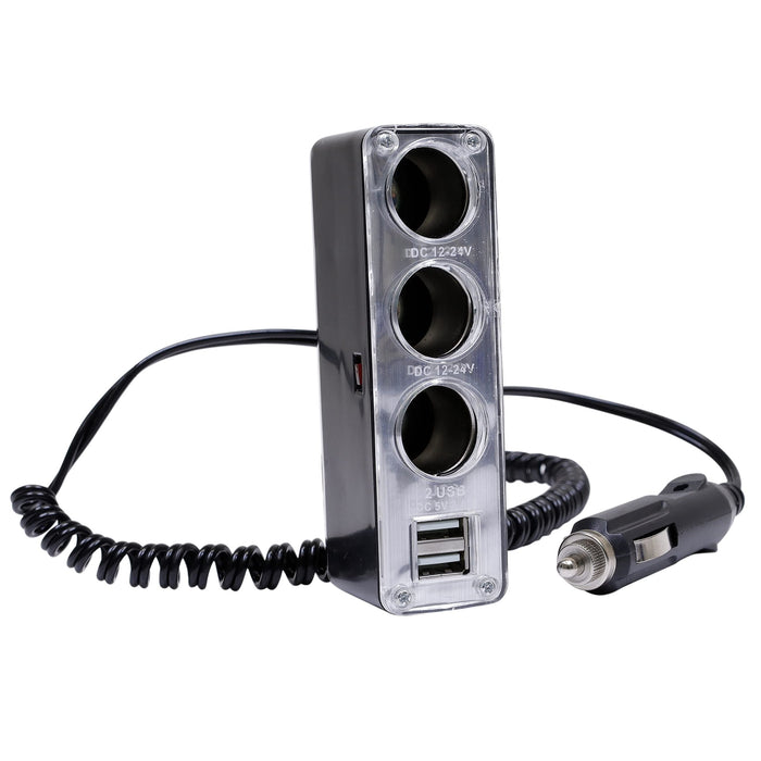 Streetwize Triple Socket Adaptor & Twin USB - 12V