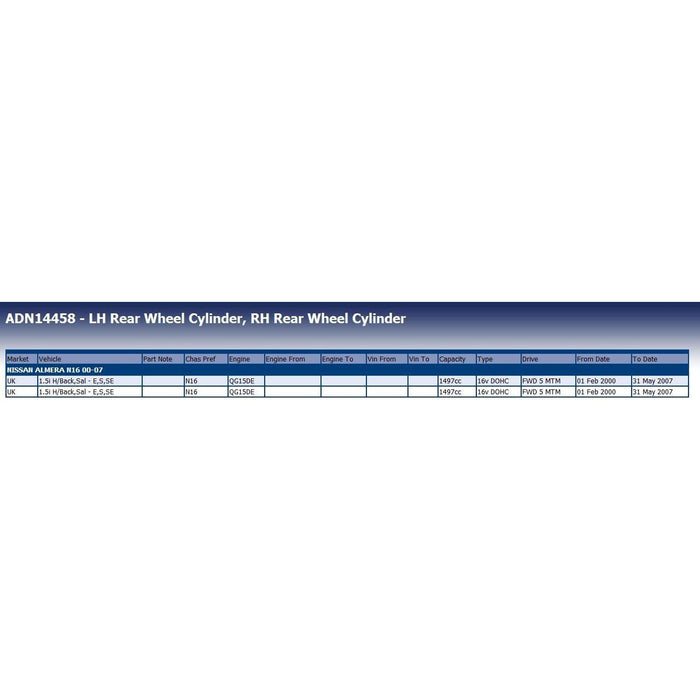 Blue Print ADN14458 Wheel Cylinder Fits Nissan