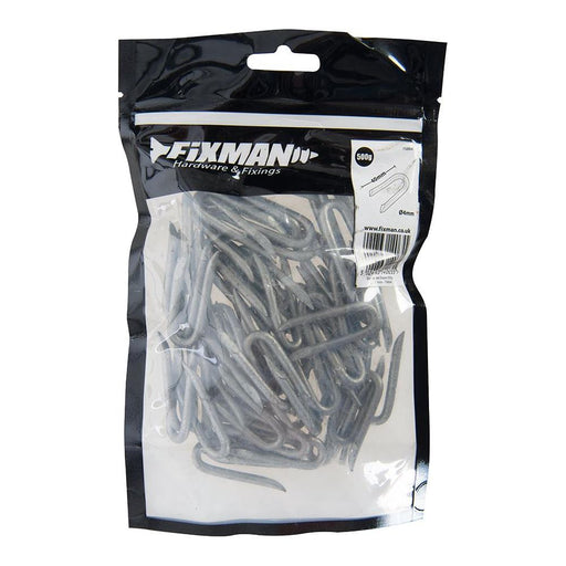 Fixman Galvanised Staple 1/2kg 40 x 4mm Fixman  - Dynamic Drive