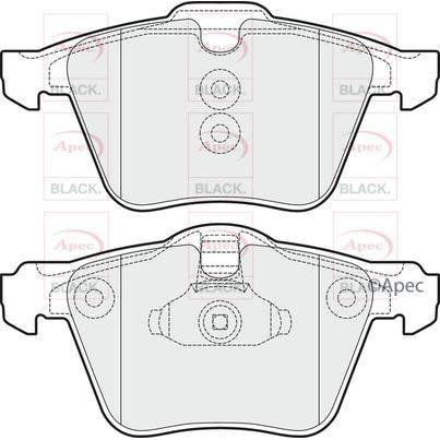 APEC Black Brake Pads (Front) (R90) PAD1494B fits Volvo Ford V70 S80 V70 XC70 S6 Apec Black  - Dynamic Drive