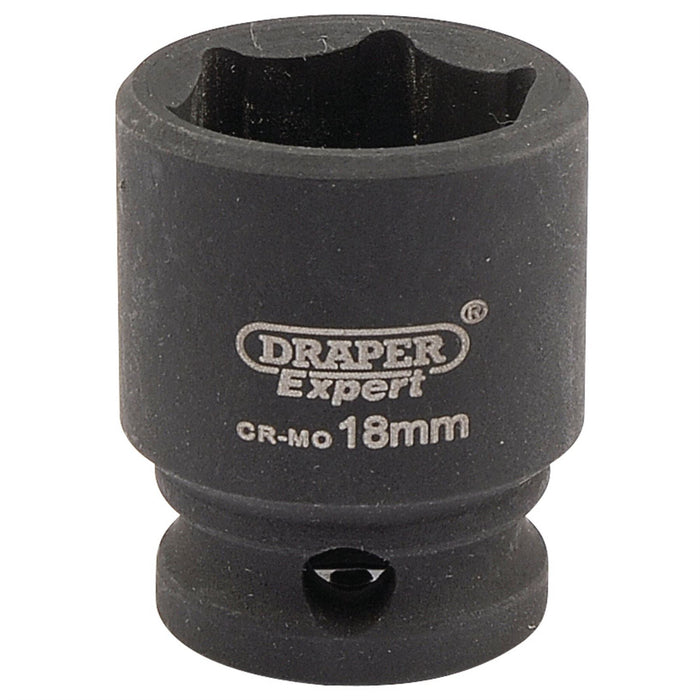 Draper Expert HI-TORQ 6 Point Impact Socket, 3/8" Sq. Dr., 18mm