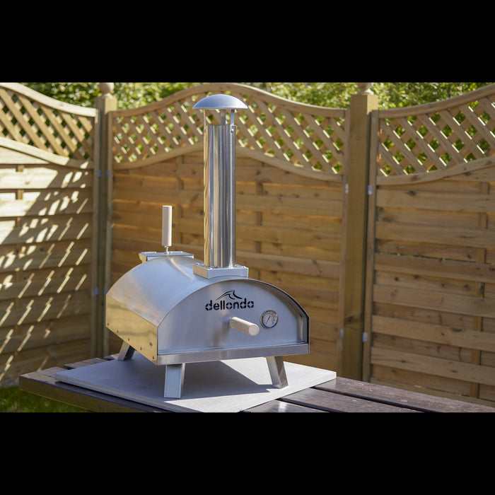 Dellonda Portable Wood-Fired Pizza Oven and Smoking Oven Stainless Steel Dellonda  - Dynamic Drive