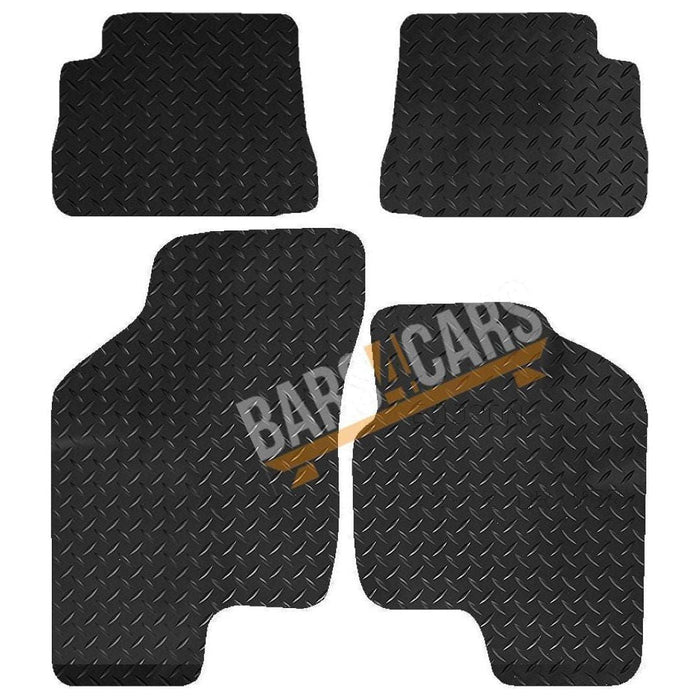 White Trim Tailored Black Rubber Car Mats for Hyundai Getz 02 ON Set of 4 UKB4C  - Dynamic Drive