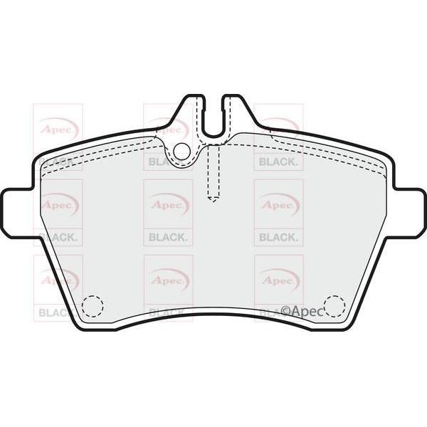 APEC Black Brake Pads (Front) (R90) PAD1439B fits Mercedes-Benz B-Class B-Class